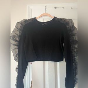 Zara long sleeve crop top